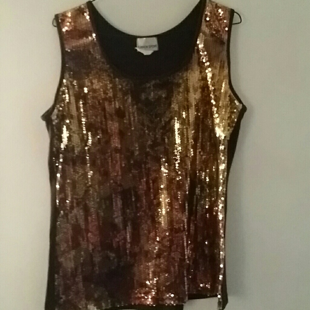 1/2 sequin front brown nit back